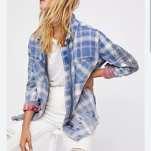 FREE PEOPLE deconstructed shirt jacket